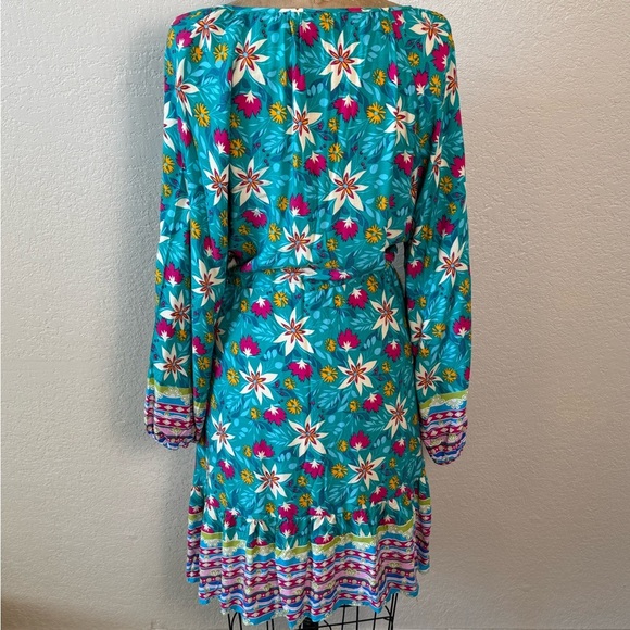 Sunshine & Rodeos Women’s S Floral Dress Tie Waist Button‎ up Pockets Round Neck - Picture 2 of 9